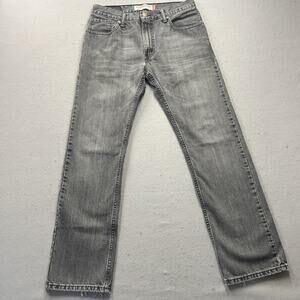 Levi’s 505 Grey Super Faded Straight Leg Jeans 31x32 Distressed Hem Skater VTG